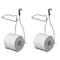 Basicwise Chrome Over the Tank 2 Slots Toilet Tissue Paper Holder Organizer for Bathroom Storage, Set of 2 QI004449.2 - alternate 1