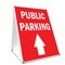 Signmission Public Parking With Up Arrow, 36 Inch x 24 Inch A-frame Yard Sign, Plastic Sign SBC-2436-Public Parking With Up Arrow - alternate 1