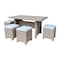 International Concepts Outdoor 5 Piece Wicker Patio Furniture Set with a Table and 4 Stools ODT-455 - alternate 1