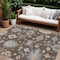 Homeroots 8' X 10' Chocolate Beige And Blue Floral Washable Indoor Outdoor Area Rug 606149 - alternate 1