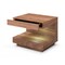 Homeroots Contemporary LED Lit Walnut Nightstand with One Drawer 473033 - alternate 7