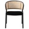 Leisuremod Ervilla Dining Chair with Stainless Steel Legs Velvet Seat and Wicker Back, Black EC20BL - alternate 10