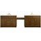 James Martin Vanities Bellshire 120" Dual Vanity Set with 24" Make-Up Counter, Honey Oak w/3 cm White Zeus Silestone Top 660-VMC120-HNO-3WZ - alternate 1