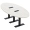 Skutchi Designs 8ft Conference Table With Power Unit | 6 Person Modular Oval Meeting Table | Harmony Series HAR-OVL-48X96-T.BK-WA7976-EBLK - alternate 1