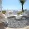 Homeroots 8' Gray Charcoal And Silver Round Geometric Washable Indoor Outdoor Area Rug 583356 - alternate 7