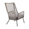 Homeroots 26" Gray Metal Outdoor Arm Chair with Gray Cushion 490231 - alternate 5
