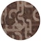 Homeroots 8' Chocolate And Beige Round Geometric Washable Indoor Outdoor Area Rug 614037 - alternate 1