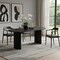 Homeroots 67" Black Solid Wood Double Pedestal Base Oval Dining Table 721139 - alternate 4