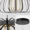 Jonathan Y Gigi 23.5" Modern Glam Metal Adjustable Dimmable Stripe Cage Integrated LED Pendant, Black/Gold Paint JYL7147A - alternate 8