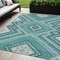 Homeroots 5' X 8' Teal Blue And Ivory Tribal Washable Indoor Outdoor Area Rug 598155 - alternate 1