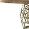 Homeroots 63" Brown And Brass Rounded Solid Wood And Iron Pedestal Base Dining Table 486024 - alternate 4