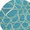 Homeroots 8' Teal Blue Ivory And Green Round Abstract Washable Indoor Outdoor Area Rug 600572 - alternate 8