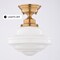 Vaxcel Huntley Farmhouse Semi-Flush Mount Ceiling Light, Natural Brass, Schoolhouse Glass C0368 - alternate 9