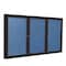 Ghent Indoor/Outdoor Enclosed Vinyl Bulletin Board, Bronze Aluminum Frame, 4'H x 8'W, 3 Door, Ocean PB34896VX-191 - alternate 1