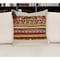 Homeroots 20" Beige and Orange Striped Cotton Blend Throw Pillow With Embroidery 529337 - alternate 1