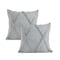 Homeroots Set of Two Light Gray Diamond Cotton Throw Pillow With Fringe, 2PK 554588 - alternate 6