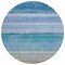 Homeroots 8' Sky Blue Round Striped Washable Indoor Outdoor Area Rug 608141 - alternate 9