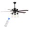 Jonathan Y Lucas 52" 3-Light Rustic Industrial Iron/Wood/Seeded Glass Mobile-App/Remote-Controlled LED Ceiling JYL9614A - alternate 1