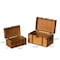 Vintiquewise Set of 2 Farmhouse Antique-Style Wood Treasure Chest with Leather Straps & Front Latch QI004849.2 - alternate 6