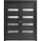 Sartodoors Sliding French Dbl Pocket Doors 48 x 80in, Matte Black Frosted Glass, Kit Trims Rail Hardware QUADRO4113DP-BLK-48 - alternate 1