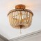 Jonathan Y Allie 14" 3-Light Bohemian Farmhouse Wood Bead/Iron LED Semi Flush Mount, Antique Gold/Light Taupe JYL9020C - alternate 12