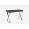 Homeroots 47" Gray and Silver Wood and Stainless Steel Mirrored X-Shape Writing Desk With Two Drawers 372196 - alternate 1