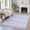 Homeroots 8' X 10' Lavender Sky Blue And Beige Striped Washable Indoor Outdoor Area Rug 631218 - alternate 6