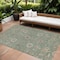 Homeroots 8' X 10' Artichoke Green Ivory And Coral Floral Washable Indoor Outdoor Area Rug 604764 - alternate 1