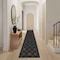 Homeroots 12' Charcoal And Black Trellis Indoor Outdoor Runner Rug 545220 - alternate 6