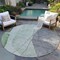 Homeroots 8' Olive Green And Gray Round Abstract Washable Indoor Outdoor Area Rug 582016 - alternate 7