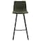 Leisuremod Elland Modern Upholstered Leather Bar Stool with Iron Legs and Footrest, Olive Green ES29G - alternate 8