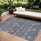 Homeroots 10' X 14' Navy Blue Brown And Beige Floral Washable Indoor Outdoor Area Rug 605436 - alternate 1