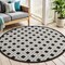 Homeroots 4' Black And White Round Geometric Indoor Outdoor Area Rug 546858 - alternate 6