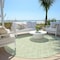 Homeroots 8' Mint Green And Ivory Round Geometric Washable Indoor Outdoor Area Rug 596125 - alternate 7
