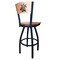 Holland Bar Stool Co 36" Blk Wrinkle Wichita State Swivel Bar Stool, Laser Engraved Back L03836BWMedMplAWichStMedMpl - alternate 6