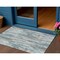Homeroots 3' X 5' Teal Blue And Gray Striped Washable Indoor Outdoor Area Rug 617698 - alternate 1