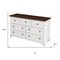 Homeroots 61" White And Walnut Wood Seven Drawer Captains Dresser 653111 - alternate 8