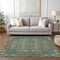 Homeroots 3' X 5' Teal Blue Taupe And Beige Moroccan Washable Indoor Outdoor Area Rug 577217 - alternate 8
