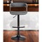 Homeroots Gray and Black Faux Leather with Metal Swivel Adjustable Height Bar Chair 534476 - alternate 9