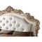 Homeroots Antiqued White Wood And Tufted Silk Queen Bed Frame With Nailhead Trim 347173 - alternate 7