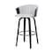 Homeroots 26" Light Gray And Black Fabric Swivel Counter Height Bar Chair 534420 - alternate 6
