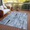 Homeroots 9' X 12' Blue And Gray Striped Washable Indoor Outdoor Area Rug 615516 - alternate 7
