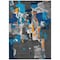 Homeroots 5' X 8' Charcoal Copper And Teal Blue Abstract Washable Indoor Outdoor Area Rug 599545 - alternate 8