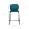 Homeroots Set of Two 25" Green and Black Velvet and Steel Counter Height Bar Chairs, 2PK 564999 - alternate 6