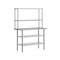 Flash Furniture Rawcliffe Work Table, 18 Gauge Stainless Steel Top Shelf and Double Overshelves, 2 Undershelves NH-WT-GU-2448-OSH-GG - alternate 1