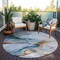 Homeroots 8' Sky Blue And Copper Round Abstract Washable Indoor Outdoor Area Rug 617874 - alternate 7