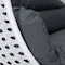 Leisuremod White Wicker Hanging 2 person Egg Swing Chair, Dark Grey ESCW-57DGR - alternate 8
