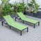 Leisuremod Marlin Patio Chaise Lounge Chair with Black Aluminum Frame, Green, 2PK MLBL-77G2 - alternate 10