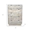 Homeroots 35" Gray Carved Abstract Solid Wood Five Drawer Dresser 661226 - alternate 9