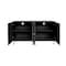 Homeroots 60in Black and Gold Wood and Metal Carved Geometric Accent Cabinet With Four Doors 716321 - alternate 6